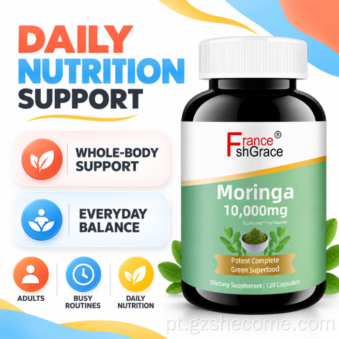 Shecome Moringa Cápsulas Suporte Imunológico de Energia Antioxidante